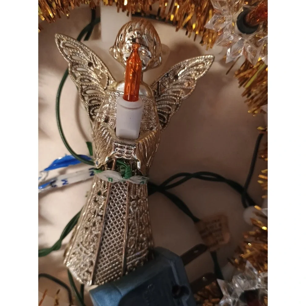 Vintage Gold Angel 11 Light Tree Topper Target Original Packaging Amber Orange